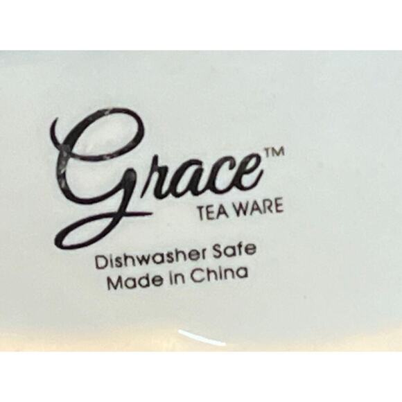 Grace Tea Ware Bunny Rabbit Creamer Flowers with Gold Accents 5” Wide X 3” Tall - Picture 5 of 7